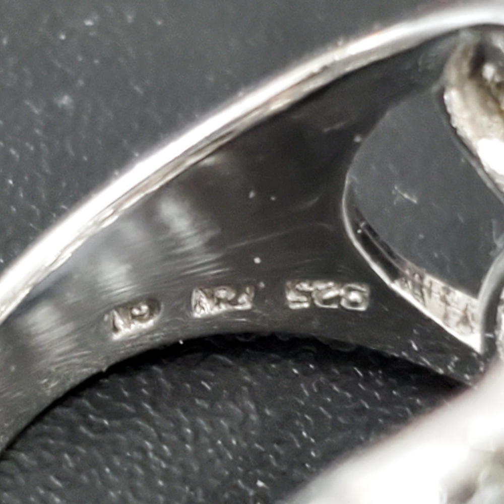 Sterling Silver 925 Yellow and White Diamond Simulant Ring - Picture 8 of 13
